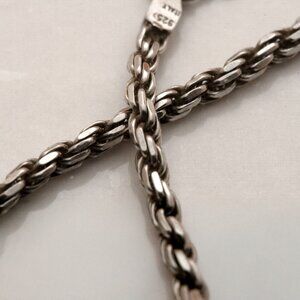925 Silver Rope Bracelet, Vintage Bracelet, Made In Italy